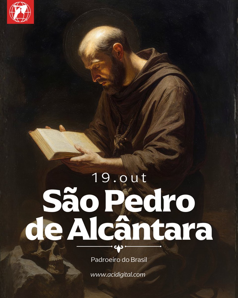 HOJE É O DIA DO PADROEIRO DO BRASIL! 🇧🇷 No mês de outubro a Igreja celebra não só a padroeira do Brasil, Nossa Senhora Aparecida, como também o padroeiro do país, são Pedro de Alcântara, cuja memória litúrgica é recordada hoje (19). Franciscano, o santo teve sua vida marcada pela