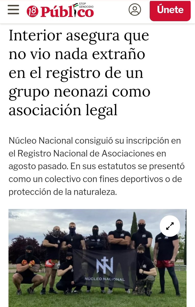 Scarlett_GJ's tweet photo. Cuando veas a estos fascistas recuerda que el Ministro de Interior del PSOE, Marlaska, registró a esta gentuza de Núcleo Nacional como asociación legal como "colectivo con fines deportivos y de protección de la naturaleza".
https://t.co/pBjsG7URUI https://t.co/MimET7uDCb