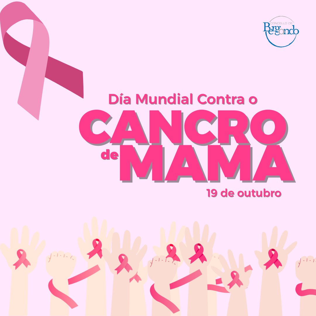 💗 O <a href="/ConBergondo/">Concello de Bergondo</a> súmase á conmemoración do Día Mundial Contra o Cancro de Mama hoxe, 19 de outubro!

🗣️ A finalidade é concienciar á cidadanía da detección temperá e así mellorar o pronóstico e supervivencia dos casos.

🫂 Moita forza a todas as mulleres que padecen esta doenza!
