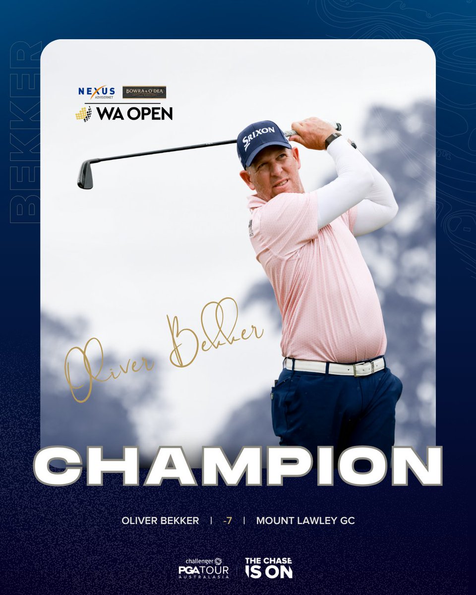 PGAofAustralia's tweet photo. ๐ Oliver Bekker
Your 2025 #WAOpen Champion https://t.co/cjw6XqEG5D