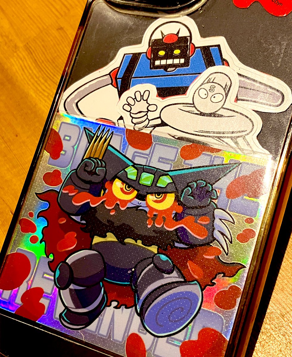 今日のブラゲステッカー、背景レインボー🌈でギラギラなのでフリフリしてお楽しみください よーくんがスマホに入れてくれたから自慢するね🦑