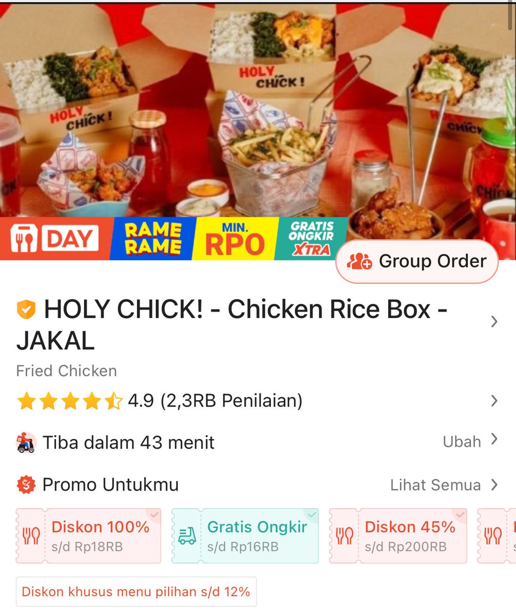 reqomendasi's tweet photo. Holy Chick!

⭐️ 4.9 (2.3rb review)

Definisi rice box murah, banyak, kenyang 😂🤚 Perpaduan ayam yang crispy dan juicy, saus khas holy chick + kailan crispynya. Nagih dan enaaaak!

https://t.co/HiHVyY57pe https://t.co/DF3eyY8VrW