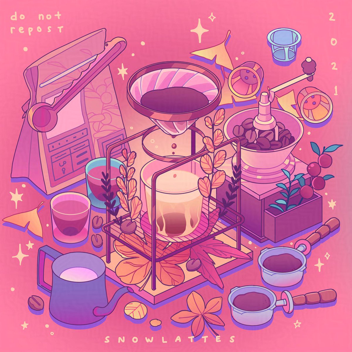 「brewing」|snow | heads empty no thoughts time babyのイラスト