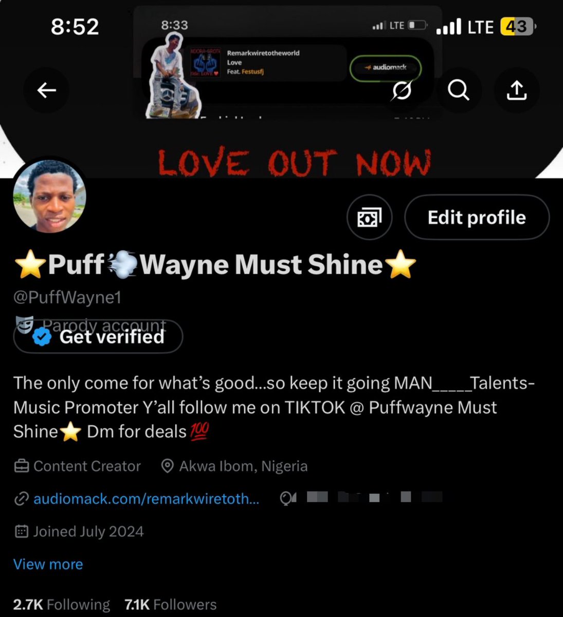 ⭐️Puff💨Wayne Must Shine⭐️ (@puffwayne1) on Twitter photo Still pushing from 147 followers to 7.1k 
God did💪🏾 follow while I follow back ⚙️ Still pushing from 147 followers to 7.1k 
God did💪🏾 follow while I follow back ⚙️