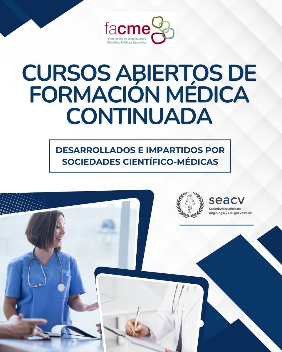 seacv_esp's tweet photo. 📚 La FACME ofrece cursos impartidos por sociedades científico-médicas, con acreditación europea homologable a créditos CFC del SNS.
👉 Descúbrelos en: https://t.co/eW3M12IA2U
#FACME #formacionmedica #SEACV https://t.co/cPgL2emBbZ