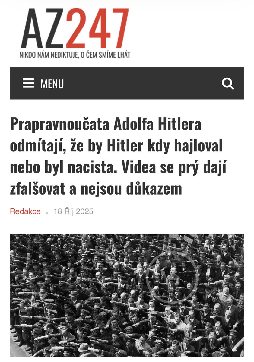 Potomci Adolfa Hitlera se rozhodli očistit jméno svého prapradědečka. Tvrdí, že záznamy, kde hajluje, jsou falešné a že antisemitské zákony za něj podepsal někdo v hospodě. az247.cz/prapravnoucata…