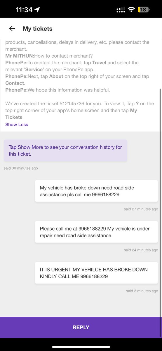 YESiamMITHUN's tweet photo. Having Roadside assistance @PhonePe unable to use assistance as vehicle broke down using customer care Ticket id:512145736 @PhonePeSupport saying Globalservice will help me,it is urgent.What is d use when unable to reach customer care for service @nitin_gadkari @KomatireddyKVR https://t.co/zTOG5GWEhF