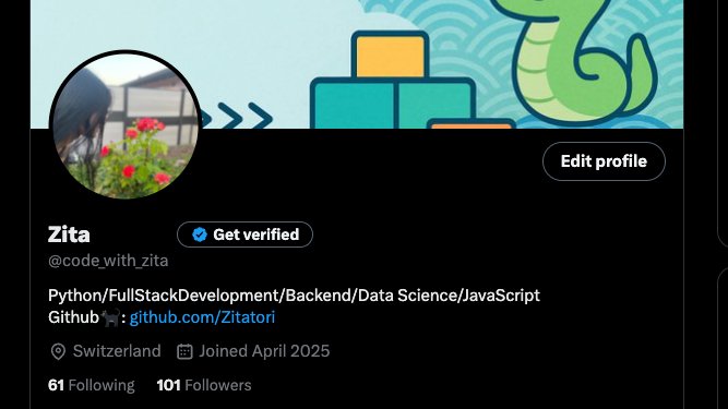 code_with_zita's tweet image. Finally I got 100 Follower!!!⭐️💫💫💫
Thank you all 🎊🎉