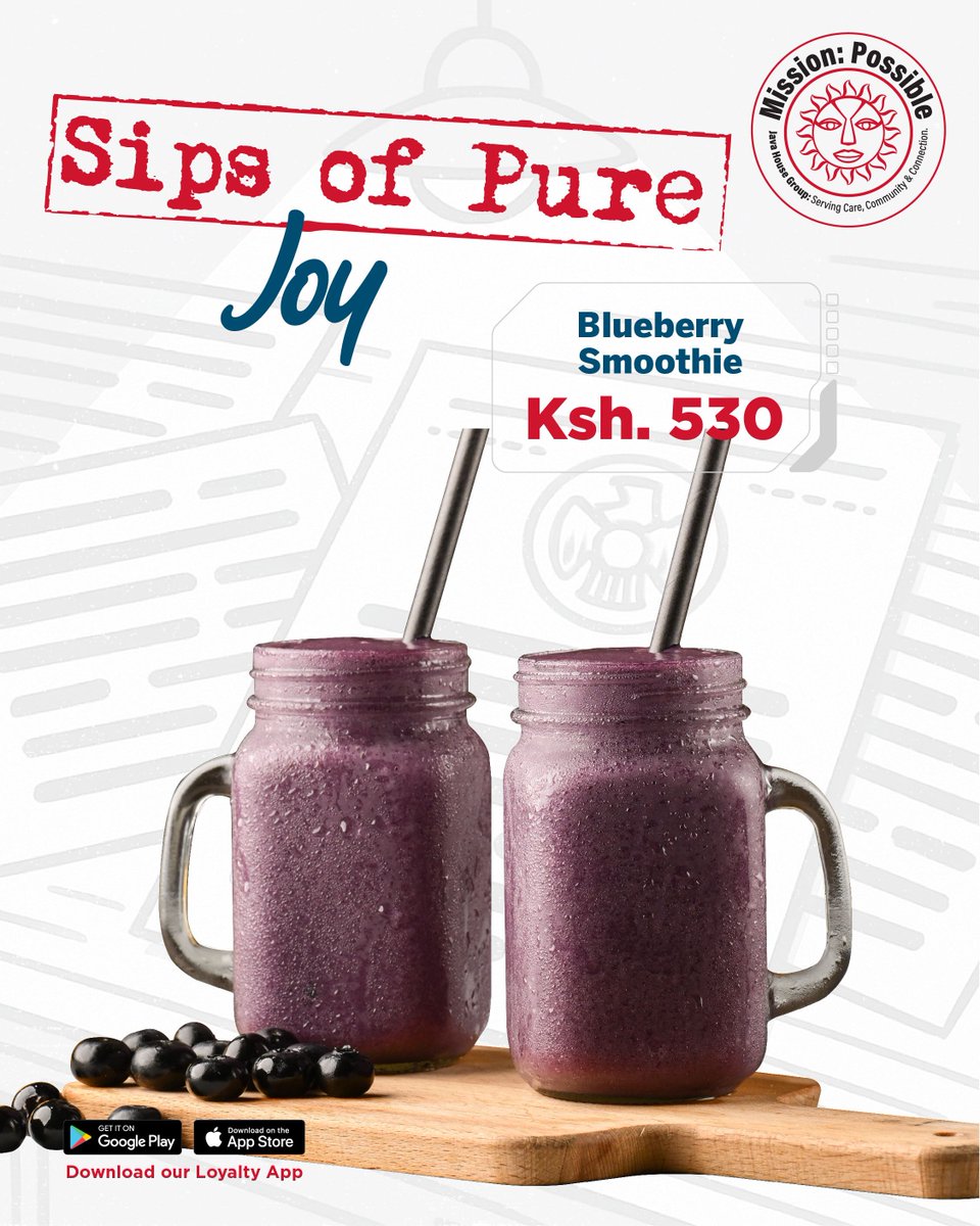 SouthfieldMall's tweet image. Cool, creamy, and bursting with berry goodness 💫
The @javahouseafrica Blueberry Smoothie is that perfect pick-me-up — sweet, refreshing, and guaranteed to brighten your day one sip at a time 😍 Because happiness really does come in a glass! 💜 #JavaLove #SouthfieldMall