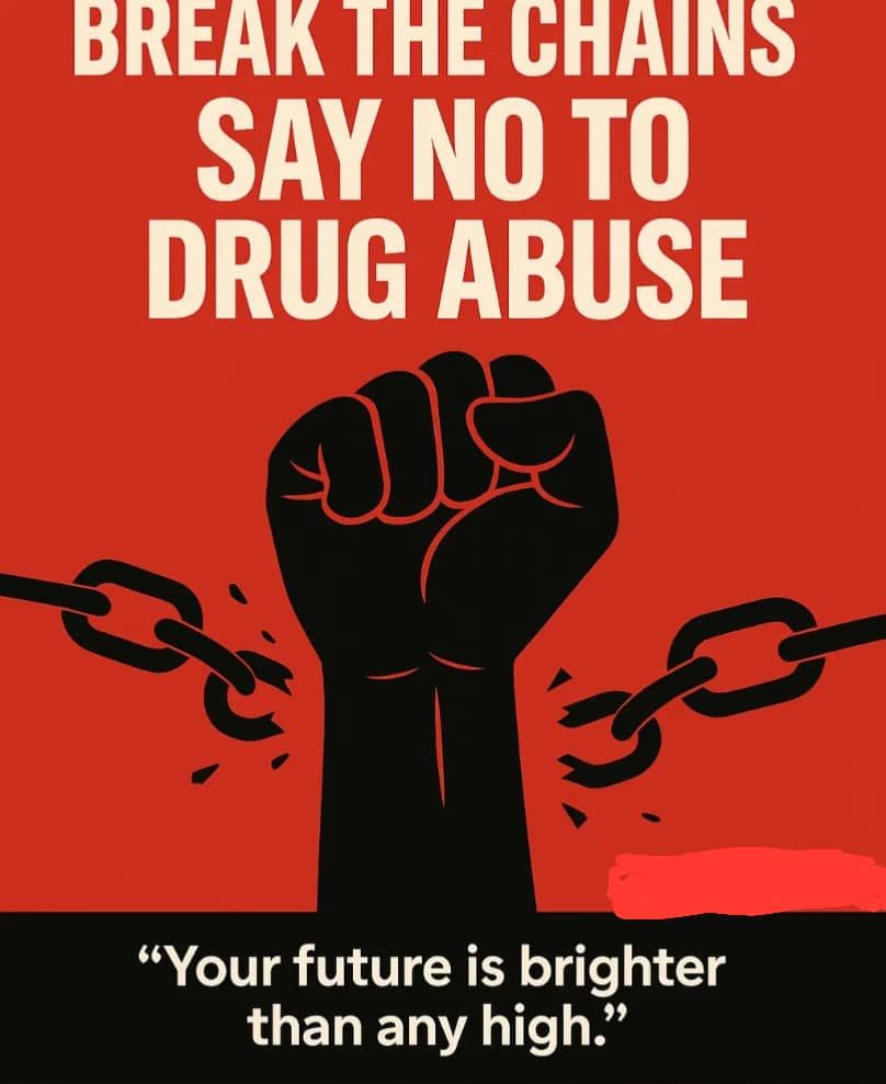 MadavRivers's tweet photo. Your life is worth more than a temporary high. Don't let drugs steal your dreams, your potential, and your future. Choose life, choose hope, choose recovery. You are stronger than you think, and help is always available. #SayNoToDrugs #RecoveryIsPossible #MADAV https://t.co/i6t4dNAMJl