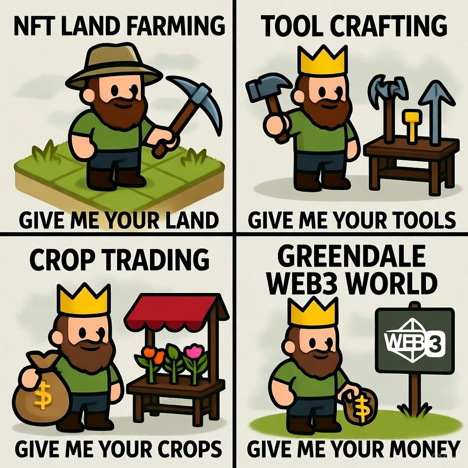 Leeshuwent's tweet photo. Played @greendalegame
today – staking NFT land felt seamless on Solana, crafting tools was a blast, and trading crops netted me solid profits! The web3 vibe with 2000+ fans is electric. Loving the airdrop rewards!
#GreendaleGame https://t.co/eq79GCMRY1