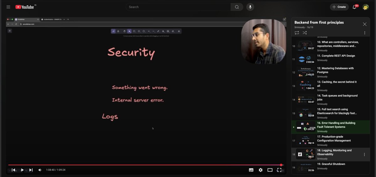 asyncunnati's tweet image. Watched most of the video from this series. Would recommend it for everyone who is a beginner in backend
@sriniously this is an amazing series