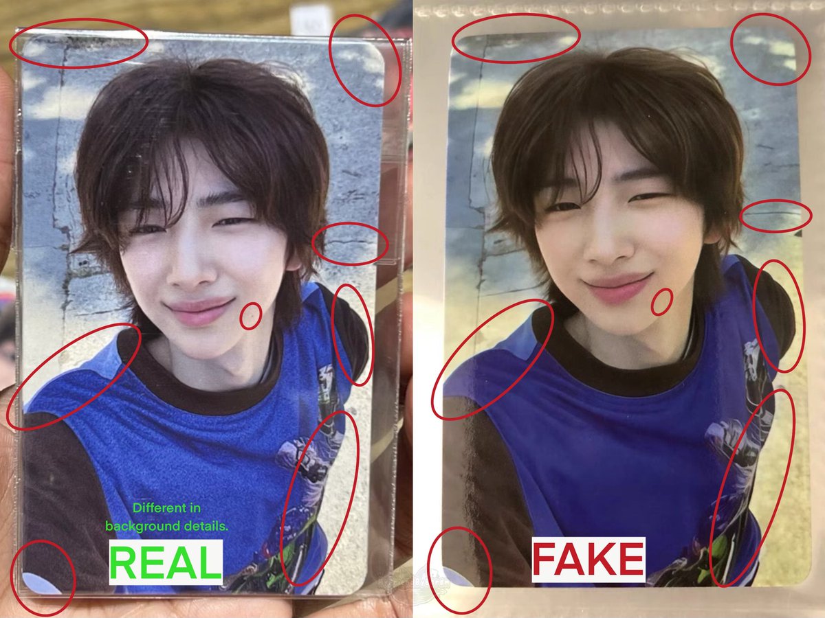 MyFriendByBoram's tweet image. ‼️เตือนภัยการ์ดปลอม (อีกครั้ง)
ส่วนใหญ่ที่เจอจะเจอในจีน อันนี้ภาพบางส่วนที่เจอจากคนที่มาให้ช่วยเช็คและที่เจอเองนะคะ
✨พวกดีเทลส่วนประกอบภาพต่างๆ ความซูม ความชัด มุมกระดาษ เนื้อกระดาษ บางทีอาจจะยากที่จะสังเกต ต้องเช็คกับหลายๆ ใบ
📌เราทำเธรดรวมไว้ที่ปักหมุนนะคะ
#ตลาดนัดcortis