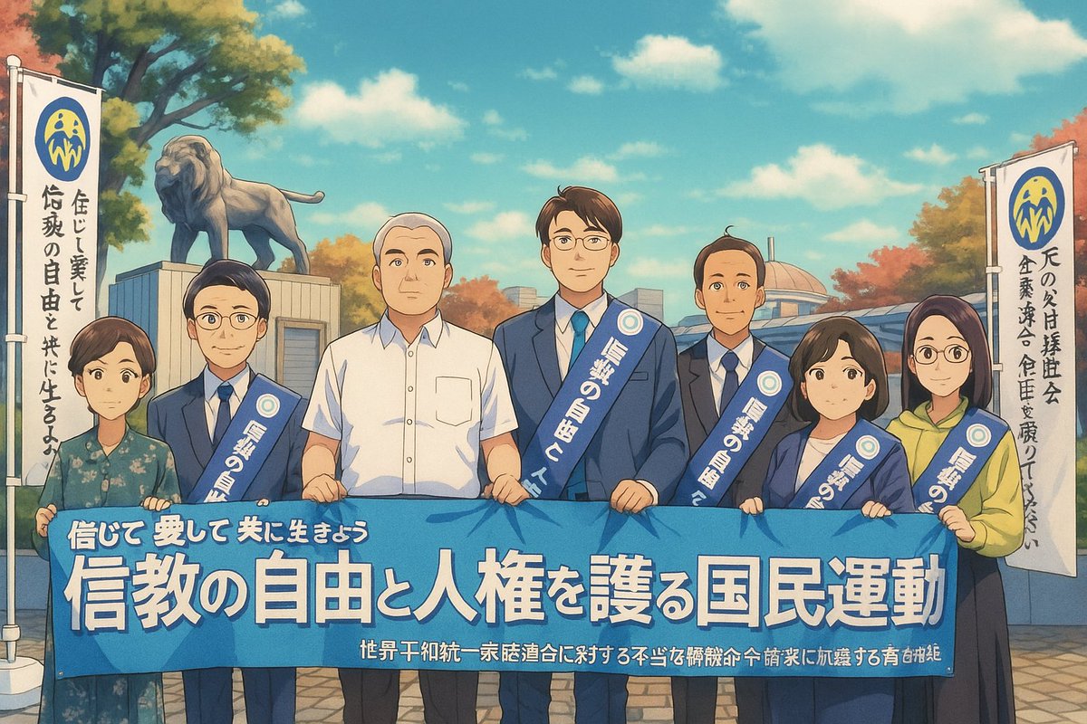 家庭連合解散命令請求妥当の判決を受け、富士山家庭教会の教会員有志8名が集い、富士ロゼシアター前にて10/19(日) 14時より街頭演説を行いました。