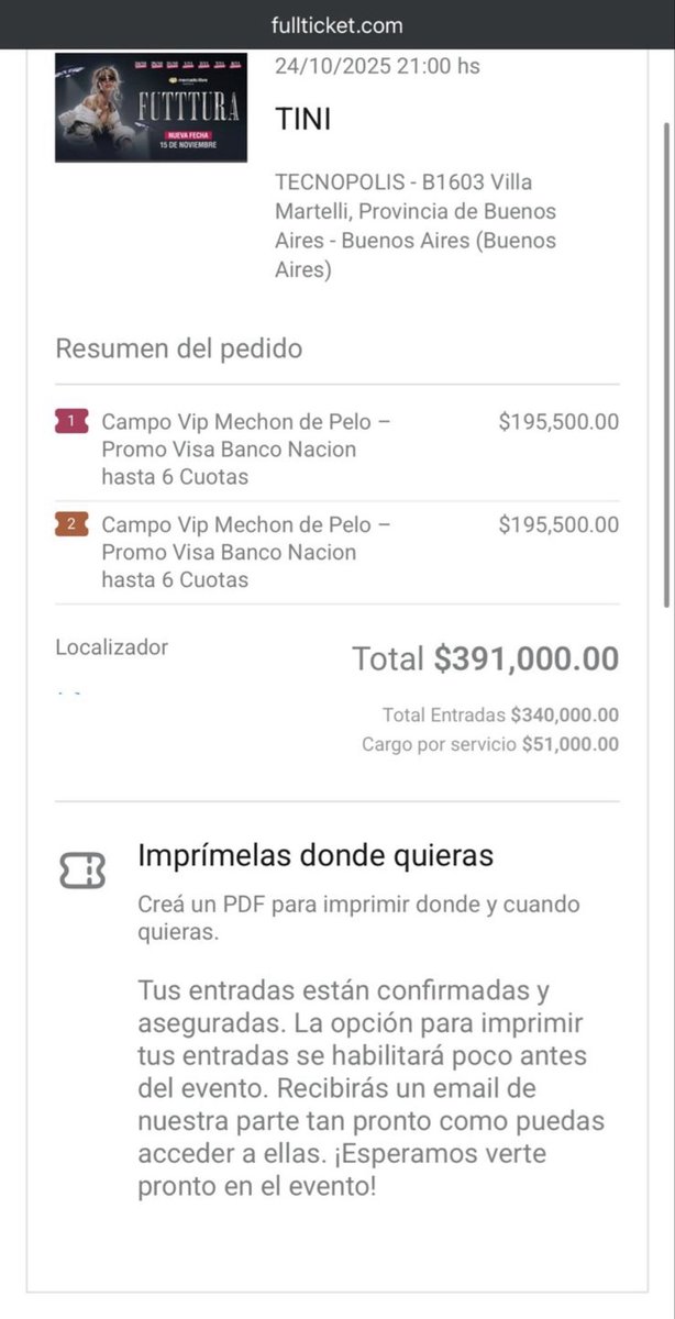 barbiarza's tweet photo. @iramarstoessel VENDO ENTRADAS ‼️🔔 24/10

Tengo dos pero pueden venderse por separado. NO voy por temas laborales.

2 - CAMPO VIP MECHÓN DE PELO
MISMO PRECIO QUE SE COMPRÓ https://t.co/hBjI1NXkcq