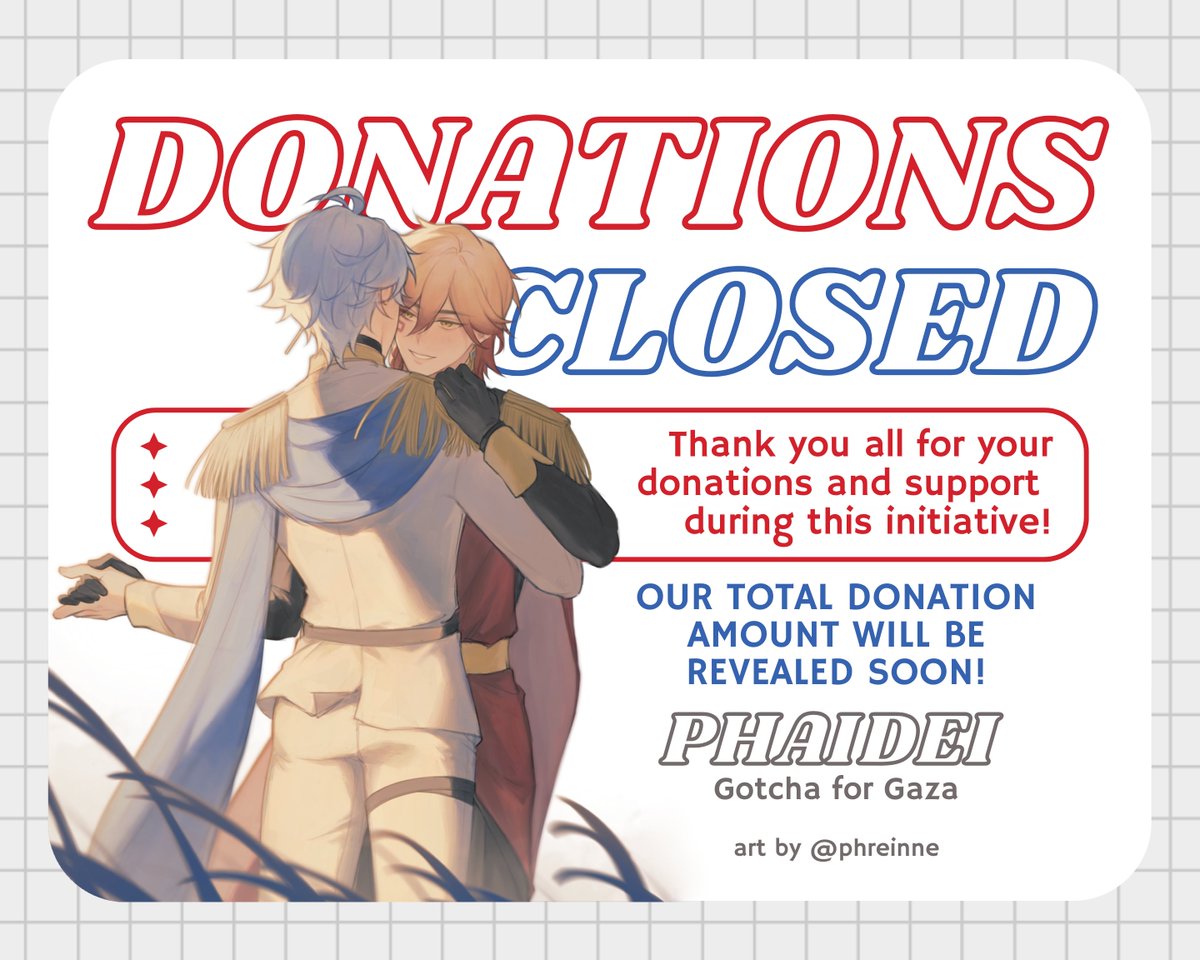 PhaideiForGaza's tweet image. PHAIDEI GOTCHA FOR GAZA: Donations Closed!
 ⤷ Thank you everyone!

Our donation period has come to a close! Thank you all for your love and support for our initiative, stay tuned to see the final count for how much was raised!