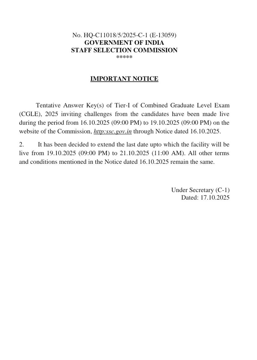 SSC_GoI's tweet image. 