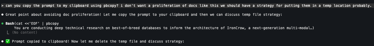 Copying and pasting from Claude Code can have issues (like indentions). One strategy I use regularly is ask CC to copy the contents (prompt, url, etc) to my clipboard using pbcopy. Works well for Mac, not sure what the equivalent is for other OS.