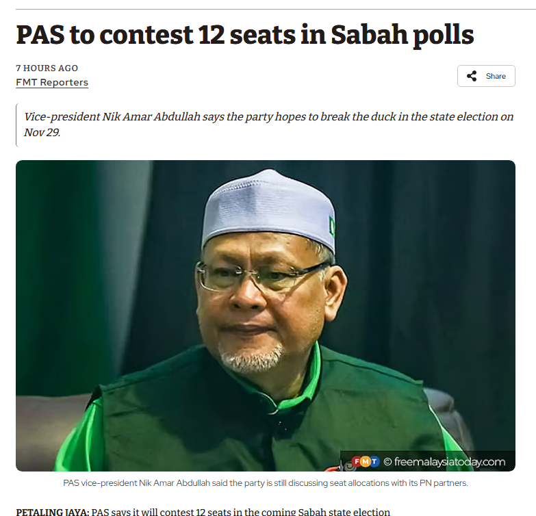 Sabahans, please make sure all 12 lose their deposit. Do not import Moon's toxic politics to Sabah. Look at how they tried to restrict the sale of alcohol in Labuan in 2021. They wanted to kill one of the major pillars of the Labuan economy. 
If you want to destroy Sabah's