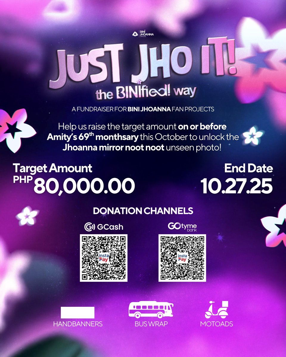 Are you up for a monthsary treat, Amities? Let's unlock this unseen Jhoanna mirror noot noot photo! 🤩

Help us raise our target amount on or before October 27. Don't forget to fill out the form, thank you! 💙

Donation Form
📝 bit.ly/JustJhoItDonat…

#BINI #JustJhoIt