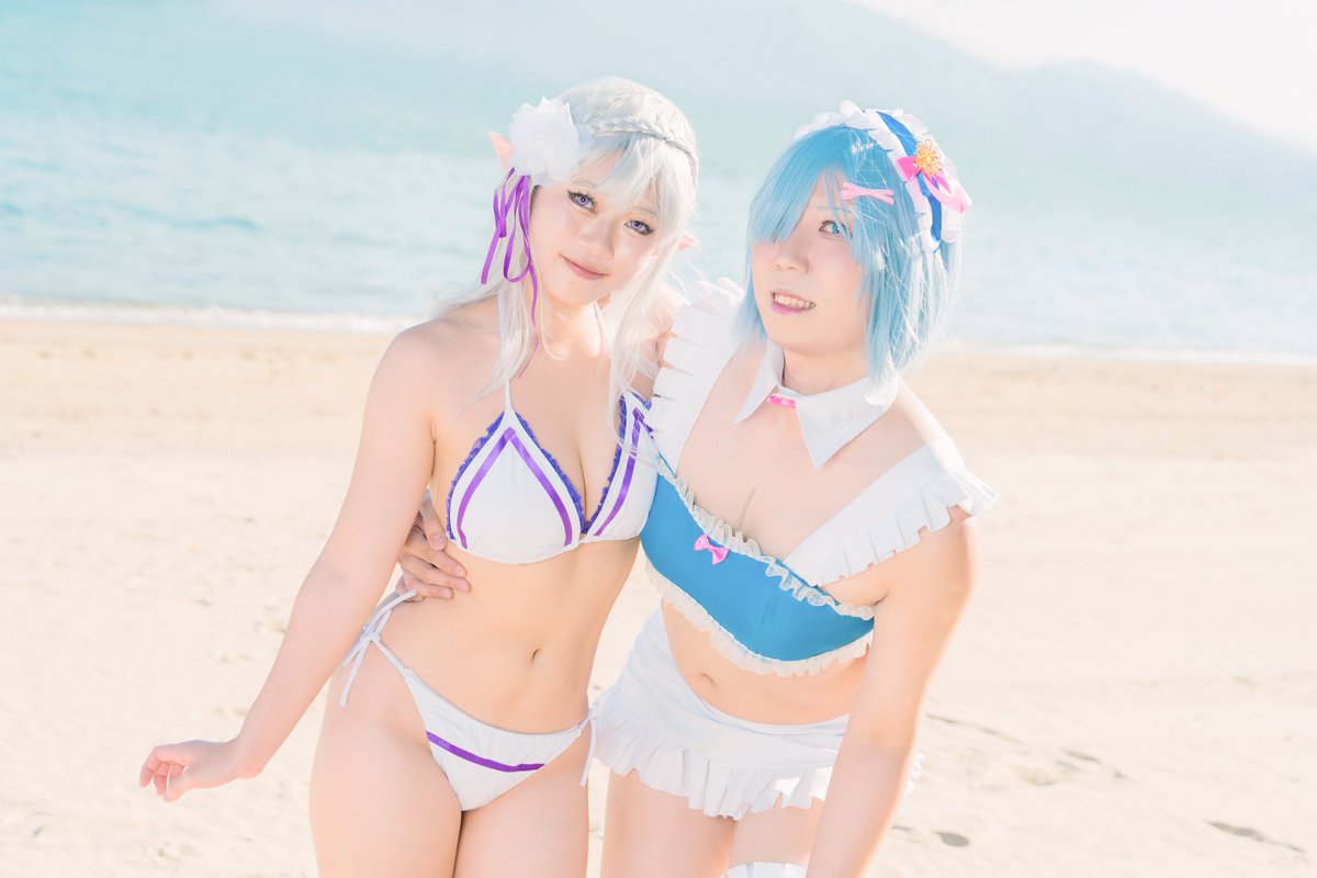 CoserTakatetsu's tweet photo. ＃コスプレ
＃リゼロ
#初音ミク 
#水着 
#ビキリ

���年の夏はビーチとプール２回にコスプレします🏖️
プールに女装できるは私は想像できない😮

エミリアだん: _jojocosss_
📸 https://t.co/10gTvEoqYM、hofuzz.cos、philipjai522、piggudog_production
(すべてはInstagramです) https://t.co/lS0earA5Oj