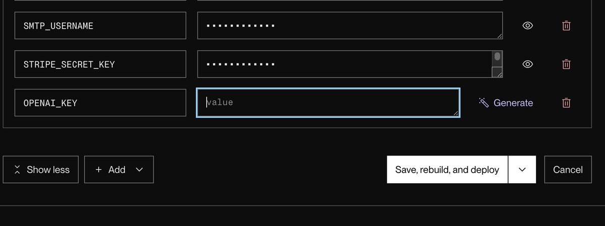Pro Tip - Use <a href="/render/">Render</a> 's Generate feature to generate <a href="/OpenAI/">OpenAI</a> API keys 🤣