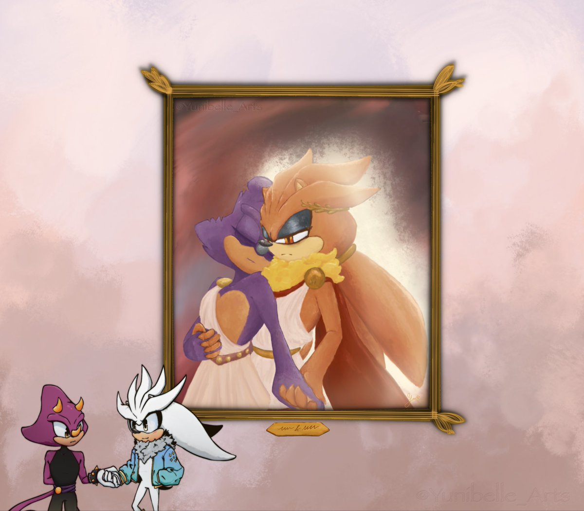 YuniBelle_Arts's tweet photo. #EspilverWeek2025

》－＞Day 1: Soulmates

『There was a warrior who lost everything he loved in the war… They said that the battle field succumbed to his wrath.』

Museum Date ♡

#Espilver #espiothechameleon #SilverTheHedgehog #espilverweek https://t.co/vBff3rZ6O7