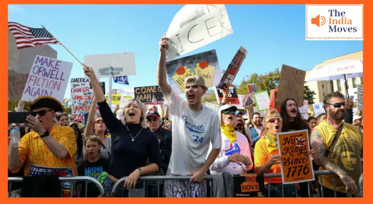 Theindiamove's tweet image. वॉशिंगटन से लंदन तक ‘No Kings’ प्रदर्शन! हजारों लोग सड़कों पर उतरे और ट्रंप की नीतियों का विरोध किया।
#TheIndiaMoves #NoKingsProtest #Washingtonprotest #londonprotest #DonaldTrump 
theindiamoves.com/story/thousand…