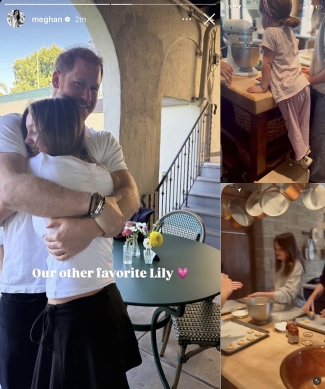 Spot both Lili and Lily in Meghan’s IG video from earlier this year when they made thumbprint cookies for the Drew Barrymore Show 🩷🍪👩‍🍳 #HarryandMeghan #PrincessLilibet #GeorgeZajfenTennisTournament