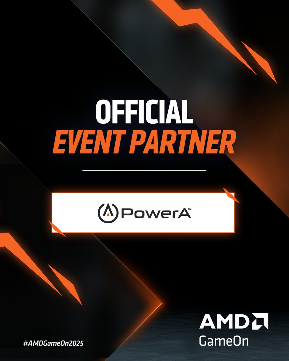 AMDIndia's tweet photo. ๐ฎ Ready to level up your play?
@PowerA joins the squad as the Official Event Partner for #AMDGameOn2025
Together, weโre creating an unforgettable gaming experience โ where performance meets precision, and every click, combo, and clutch moment is #PoweredByAMD.
๐
Nov 1โ2 | HICC Hyderabad
Register Now: https://t.co/aC3n3xjlkx
#AMD #AMDIndia #AMDGameOn2025 #AMDGaming #GamingFestival #AI #Workshop #Esports #GamingCommunity #Innovation #OfficialPartner