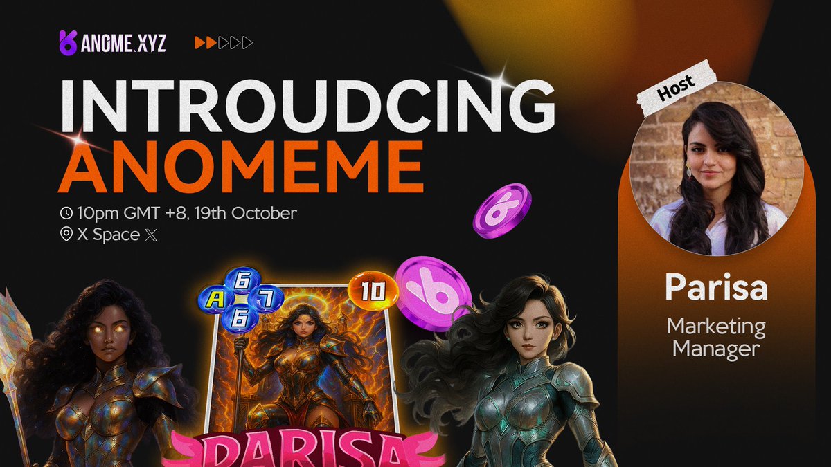 🔥【ANOME MEME 重磅登場】

速速圍觀！即將開始的AMA帶你深入瞭解AnoMEME！

💰 $100 等值 $ANOME 空投獎勵
🗓 時間：今日 晚10點（GMT+8）
🎙 嘉賓：Parisa（市場負責人）
📍 平台：ANOME官方推特Space

提問有獎！搶先參與Web3遊戲未來浪潮。

#ANOME #GameFi #NFTFi #Web3遊戲 #AMA