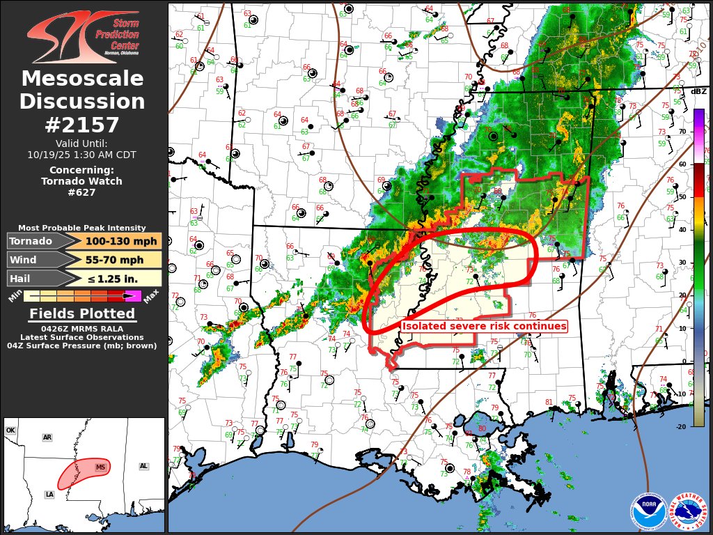 11:30pm CDT #SPC_MD 2157 , #mswx #lawx, spc.noaa.gov/products/md/md…