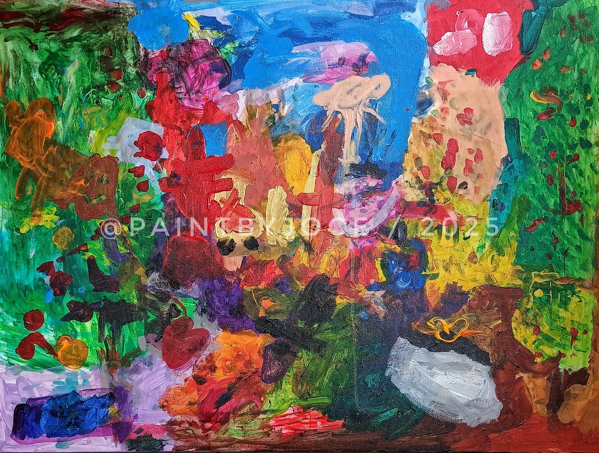paintbyjoce's tweet photo. 👧🏻: Exactly! 😁 
🗣️: And what else is there? Are there any animals or people?
👧🏻: There are no people because it's already night. As for animals, they're there but you can't see them.
Parents: 🤣😅😅😅
#wip #art #kids #kidsart #senimancilik #painting #imagination https://t.co/1zZYtrxiTl