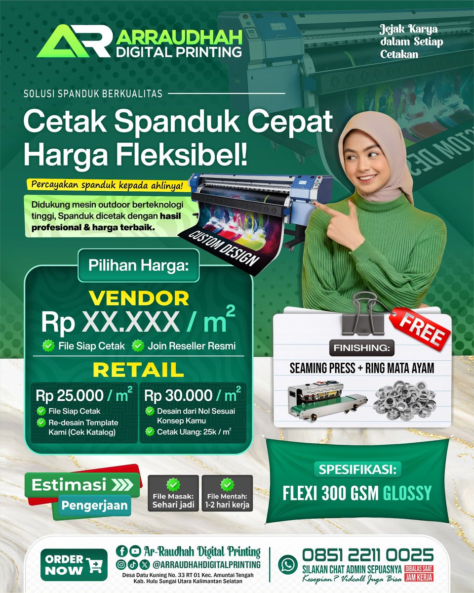 ARPrinting93's tweet photo. 🚀 Cetak Spanduk Cepat, Harga Fleksibel!
Percayakan kebutuhan spandukmu ke Ar-Raudhah Digital Printing.

#percetakan #arraudhahdigitalprinting 
#arraudhahprintinghsu #alabio #amuntai https://t.co/QVVRuZrAdH