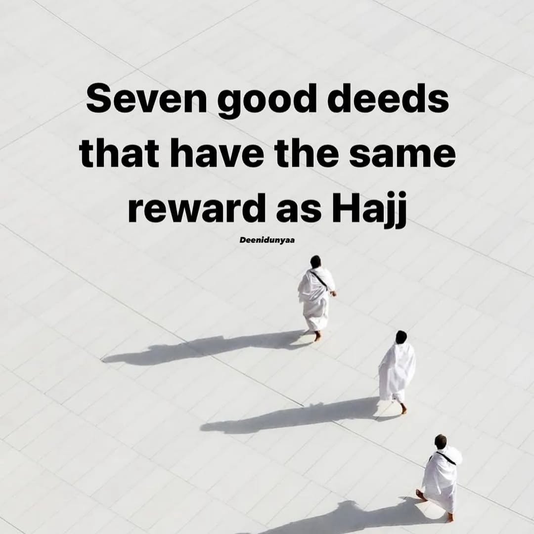 7 good deeds that have the same reward as Hajj. 😇❤️🕋

—THREAD 🧵