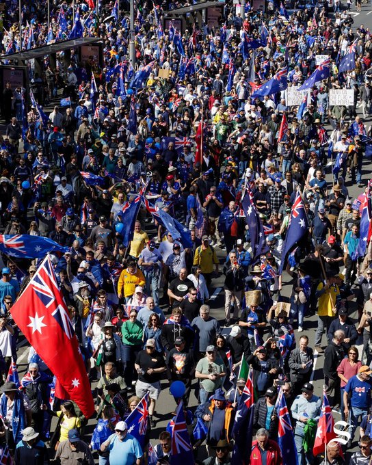 TimjboAU's tweet photo. Australia's mainstream media and its politicians need to be careful how they treat this March for Australia Day. 

It's pretty clear Aussies have had enough of how the political system is treating them.
image via @QBCCIntegrity https://t.co/1xONyTuWyh