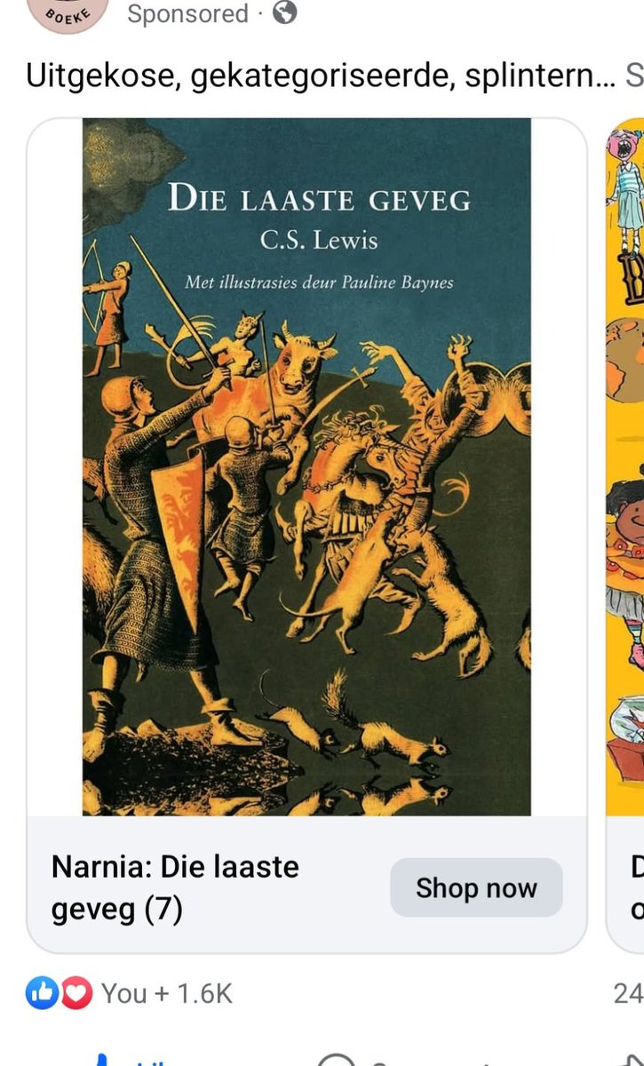 The Afrikaans version of the last Narnian Chronicle. Haven't read it, so I can't comment in detail about it as a translation.

Just don't find the word "geveg" to a good word. Wouldn't "Slag" be a better, more impactful word?

"Geveg" makes it sound like a scuffle.