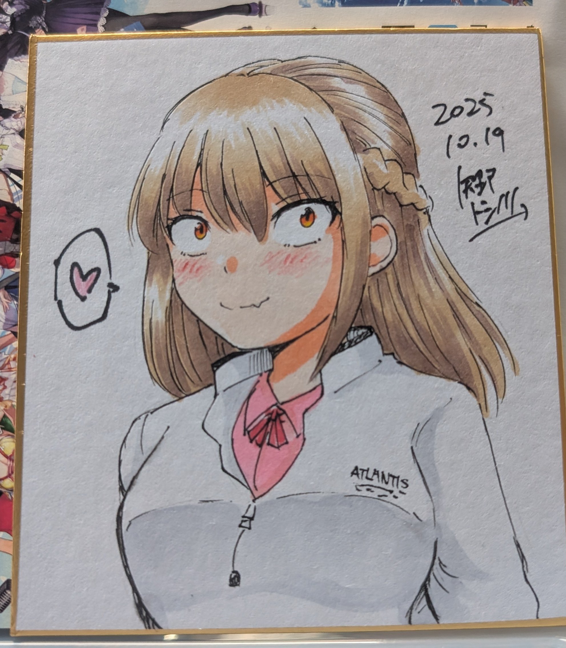 矢野トシノリ 直筆イラストカラー ミニ色紙 明日 on X: 