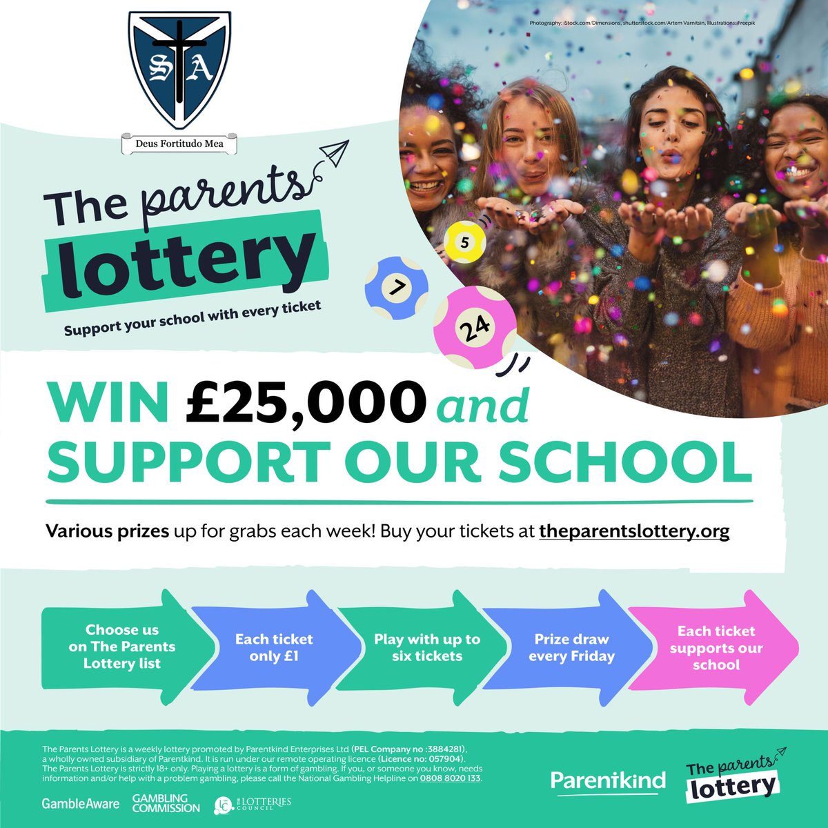 Take part in The Parents Lottery and be in with a chance to win £25,000 each week, as well as raise valuable funds for our school. 

Join at the link: theparentslottery.org/school/st-augu…

Good luck!
