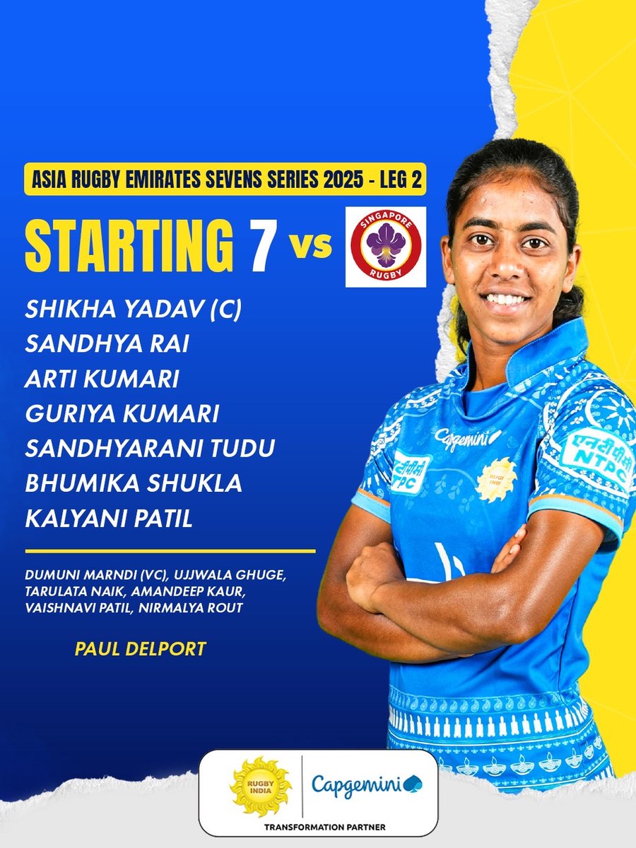 RugbyIndia's tweet photo. Back in action in Colombo ๐ช๐
Powered by our Transformation Partner @CapgeminiIndia โจ
๐ฅ Catch the action LIVE on @asiarugby YouTube
@Media_SAI @IndiaSports
#RugbyIndia #AsiaRugby #ARESS https://t.co/pHV9BkPHcE