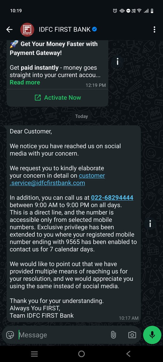 DBA5659's tweet photo. Pretty intresting. Refer to SS where you want me to call on a particular number to solve my issue instead of you calling me. And when I call it says not authorised to call on this number. 

What marvellous support you are providing. @RBI https://t.co/PgkBwL5qPu