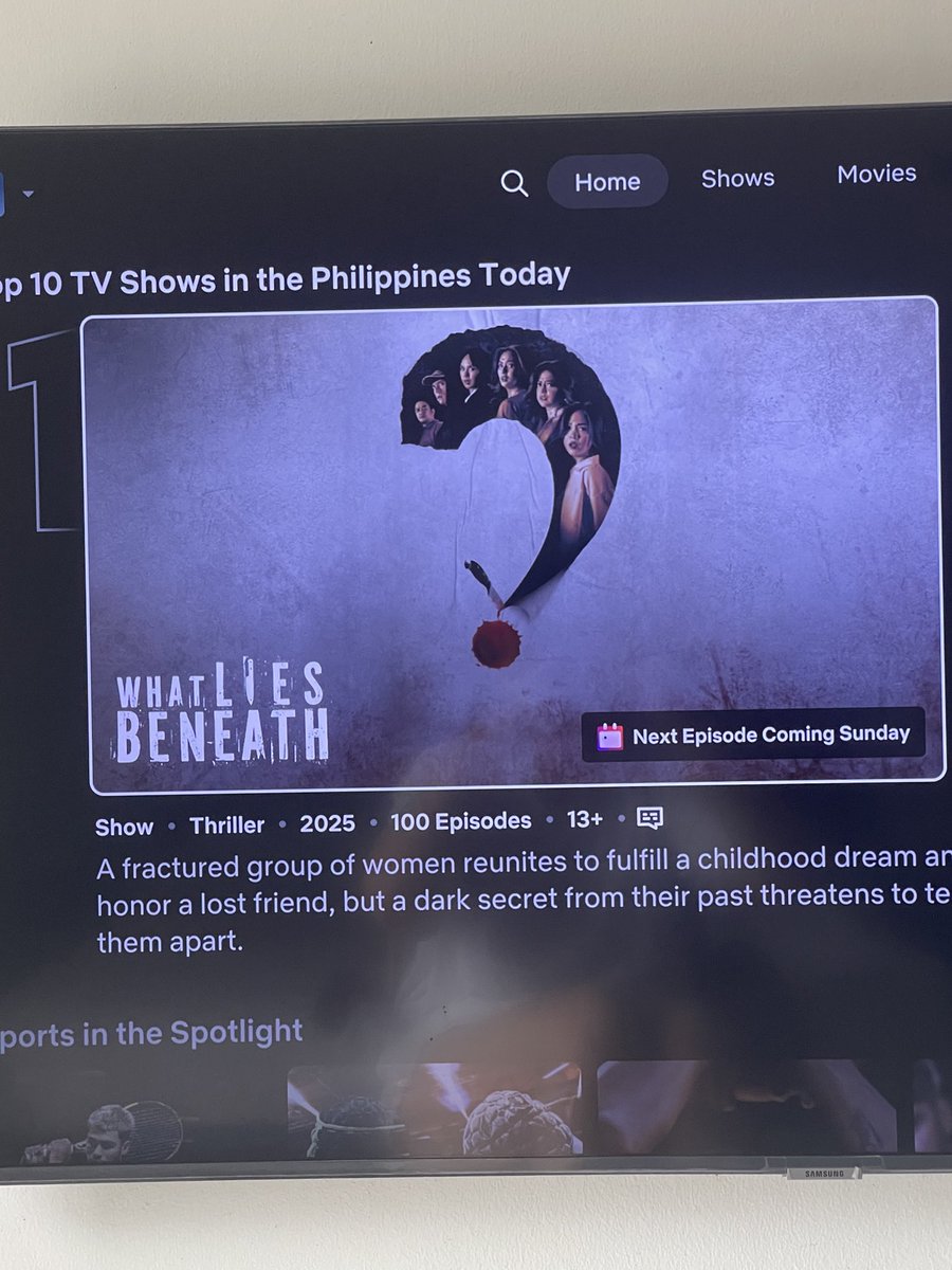 JTintiangko's tweet image. Wala nang taguan ng totoo dahil #1 na tayo sa Netflix PH! 🩸
Thank you for uncovering the secrets with us!
Stream #WhatLiesBeneath 72 hours in advance on Netflix.
#WLBonNetflix #NetflixPH