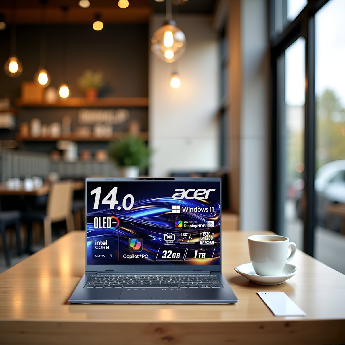 AcerJapan's tweet image. カフェでもオフィスでも、軽やかに。

Swift Go 14 AI が創る、“ちょうどいい速さ”。☕
#Acer #SwiftGo14AI #AIノートPC #デスクセットアップ