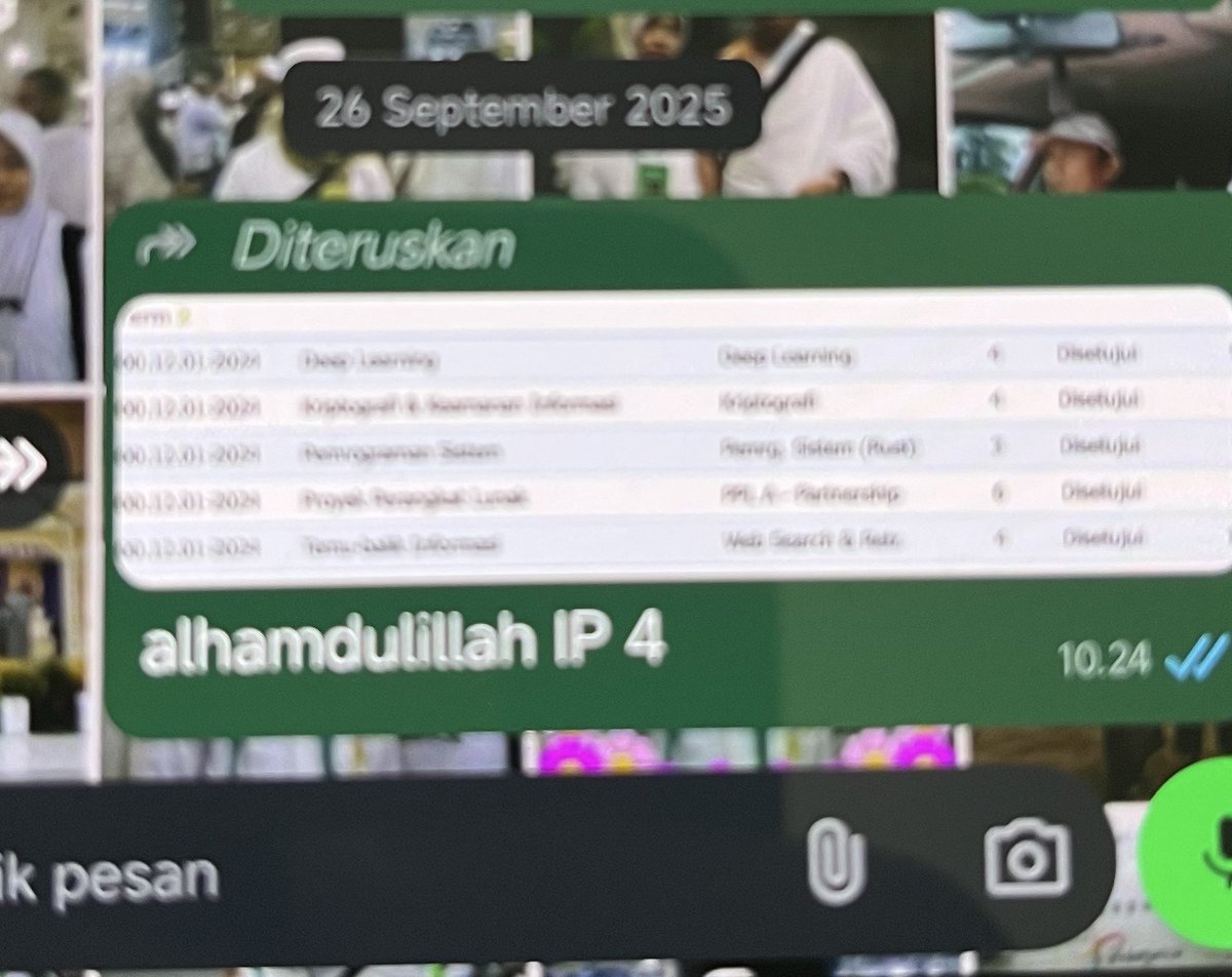 3 hari sebelum pergi untuk selamanya, beliau forward message gw yg dah gw kirim sejak 7 juli yg lalu.

pesan terakhir yg ada di grup khusus dia menyimpan pesan2.