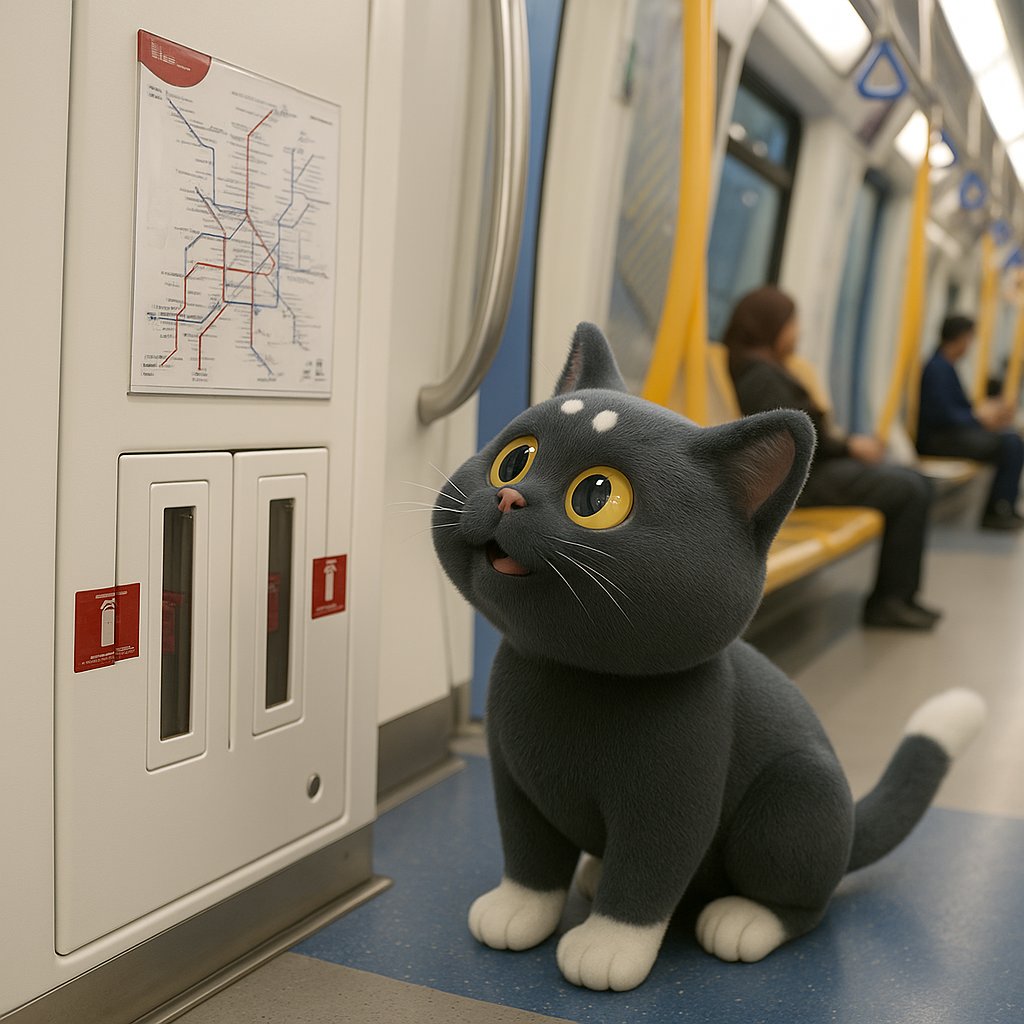Hitami_real's tweet photo. I looked at the MRT map for 10 minutes… still no idea where I am.😿

Good news: I survived 🚇😎!
Bad news: I think I circled the same station twice.

#3Dcat #Bukitbintang #MRT #Bukitbintangcat https://t.co/p5UWDWRYSB