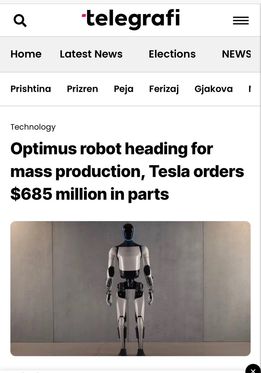 JSDesigno's tweet image. Impressive move: This order could pave the way for about 180,000 Optimus humanoid robots, signaling a serious leap toward large-scale production.