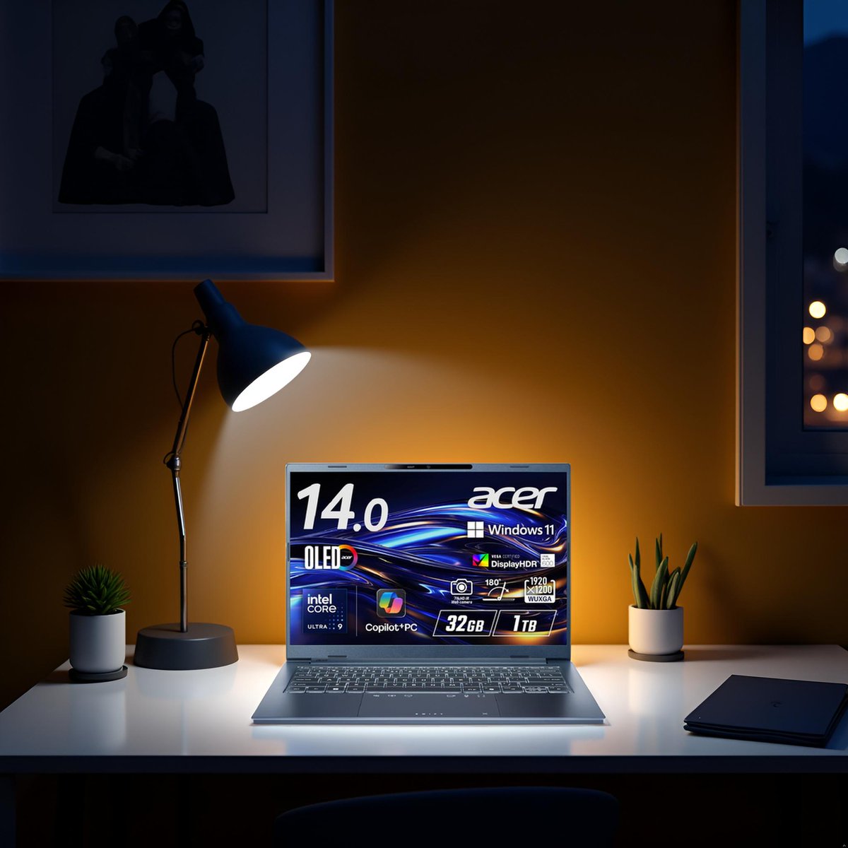 AcerJapan's tweet image. 静かな夜も、速さを止めない。

Intel® Core™ Ultra 9 × Copilot＋PC。
Swift Go 14 AI が、あなたの集中を支える。

👉 詳細はこちら
 amazon.co.jp/stores/page/12…

#Acer #SwiftGo14AI #CopilotPC #Windows11 #IntelCoreUltra