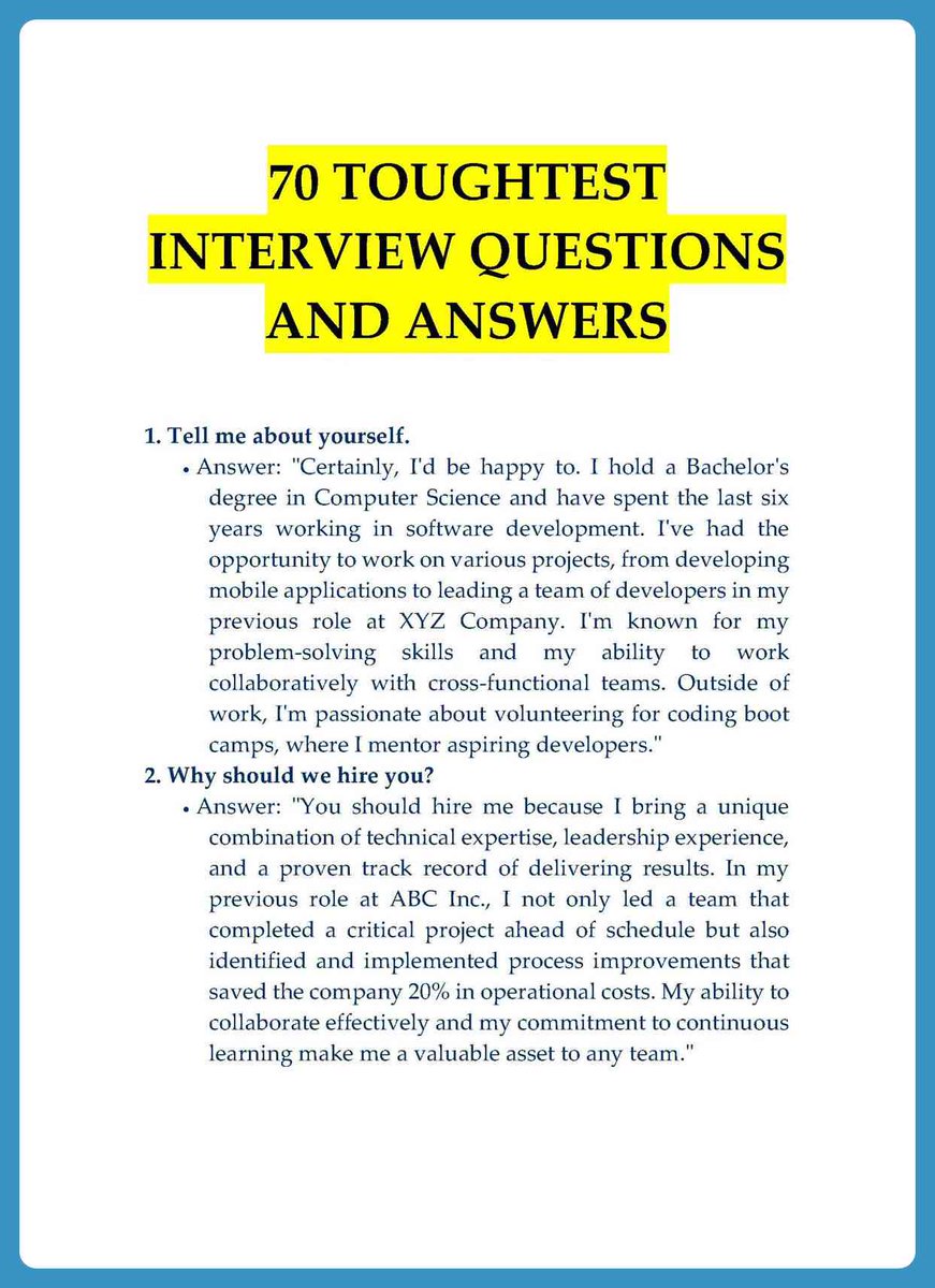 sadhna6389's tweet image. 99% people suck at job interviews but not anymore

I have curated 70 Toughest Interview Question Guide

I usually sell for $299 but for next 24 hours it&apos;s FREE

Just:

1. Repost &amp;amp; Like
2. Comment [PDF]

I will DM you for FREE

[Only for First 1000 People]