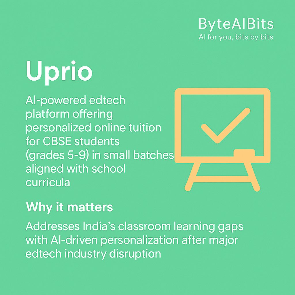byteaibits's tweet image. Today’s top AI launches 👇
1️⃣ VERTU Agent Q – first AI Agent Phone
2️⃣ Uprio – AI-powered CBSE tutoring
3️⃣ Endless Summer – vintage AI vacation app

AI’s not future — it’s daily life now.
#ByteAIBits #AInews #TechLaunches