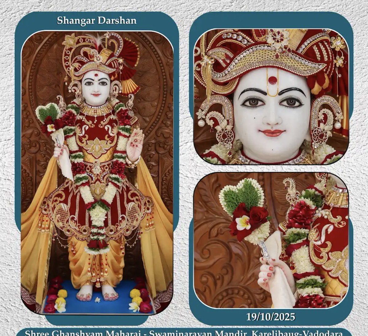 Shangar Darshan, Shree Ghanshyam Maharaj, Karelibaug-Vadodara (19/10/2025)